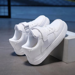 Children Shoes Boy Sneakers PU Leather Flat Comfortable Black White Casual Sneakers