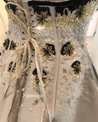 Homecoming Dresses: Sequined Draped Floor-Length Occasion Dresses Evening
