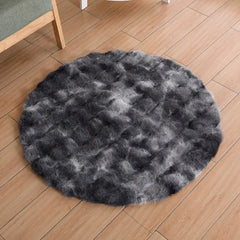 Faux Fur Round Carpets Luxury Bubble Shaped Plush Rugs for Bedroom Decor Non Slip