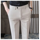 Leisure Pants Men's Business Crop Drop Long Pants Korean Version Slim Fit