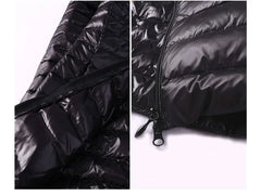 Women Down Jackets Ultra Light Duck Down Coat Long Puffer Jacket Slim Black