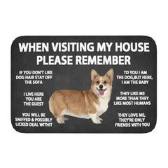 Please Remember Shih Tzu Dogs House Rules Entrance Doormat Decor Kitchen Welcome