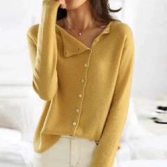 Autumn Winter Sweater Women Elegant Button Design Knitted Cardigans For Women