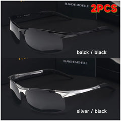 Sport Sunglasses Polarized Men UV400 Rectangle Gold Outdoor Driving Sun Glasses