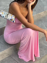 Draped Backless Sleeveless Slip Maxi Dress for Women Elegant Summer