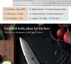 5" Utility Knife Damascus Professional Kitchen Knives Japanese High Carbon