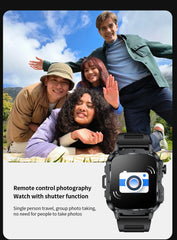 LIGE 2025 Rugged Military Smart Watch Men Outdoor Watches lP68 Waterproof 1.95" Al Voice BT Call Man Smartwatch For Android IOS