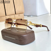 Sunglasses Women Square Rimless Sunglasses For Men Vintage
