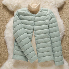 9 Color Women Puffer Jackets 90% Ultra Light Duck Down Women Matt Fabric