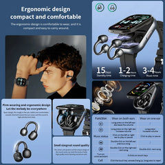 LIGE New Open-back Cip-on Headphones Smart Watch For Men Women 2.01” HD Screen Massive Watch Faces Bluetooth Call Smartwatches