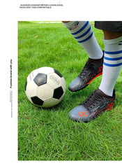 Men Soccer Shoes Turf Indoor Long Spikes High Ankle Football Field Boots