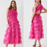 Homecoming Dresses: Spaghetti A-line Evening es Layered Draped Flower formal gowns