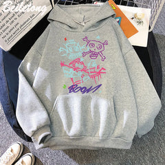 Arcane Jinx Hoodie Monkey Graffiti Style Nice Print Game Lovers Tops Streetwear