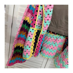 Colorful Sweater Coat Women's Autumn Fashion Unique Top Style Slim and Versatile