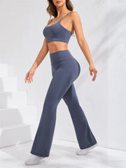 Flare Leggings Yoga Women High Waist Wide Leg Yoga Pants Gym Sports Slim Flared