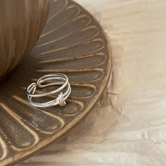 925 Sterling Silver Rings Party Jewelry Vintage Charm Double Layer