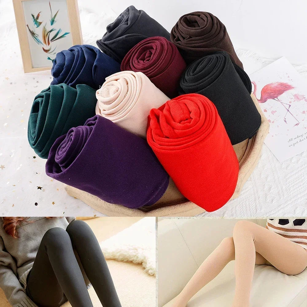 Women Thermal Stockings Winter Warm Elastic Slim Fleece Tights Pantyhose Thicken