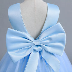 12 14 Yrs Girls Party Dresses Blue Sequined Bow Gala Prom Gown for Children Kids Formal Events Costume Birthday Princess Clothes