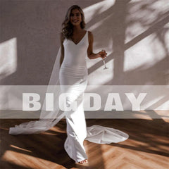 White Bridesmaid Dresses: Wedding Dresses Women Open Back V-Neck Spaghetti