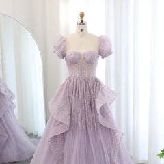 Homecoming Dresses: Elegant Lilac Saudi Arabia Evening Dress for Wedding