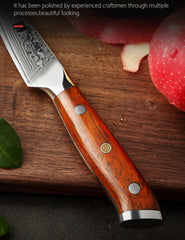3.5'' Inch Paring Kitchen Knife Handmade Damascus Steel Rosewood Handle