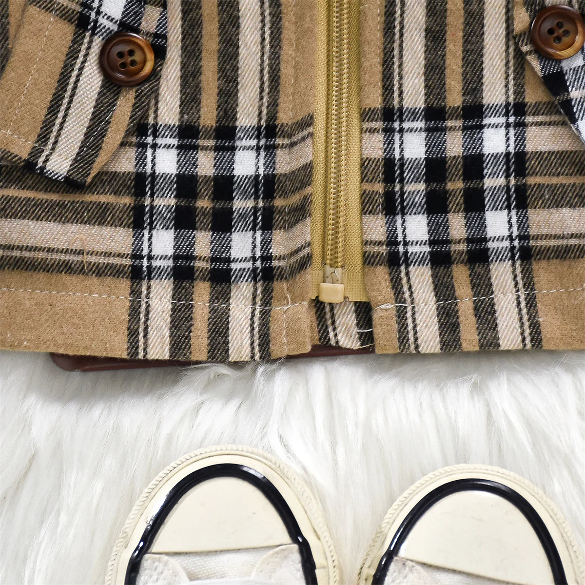 Spring And Autumn Baby Jacket Boys' Checkered Hooded Fashion Windbreaker Kids' Versatile Outwear Casual Coat