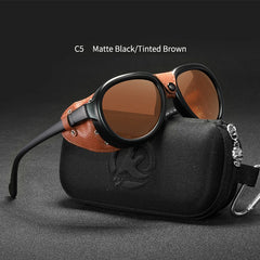 Pilot Sunglasses Men and Women Soft Leather Shield Glasses