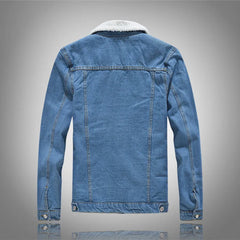 Men Winter Solid Casual Jacket Men's Bomber Denim Jacket Fashion Jean