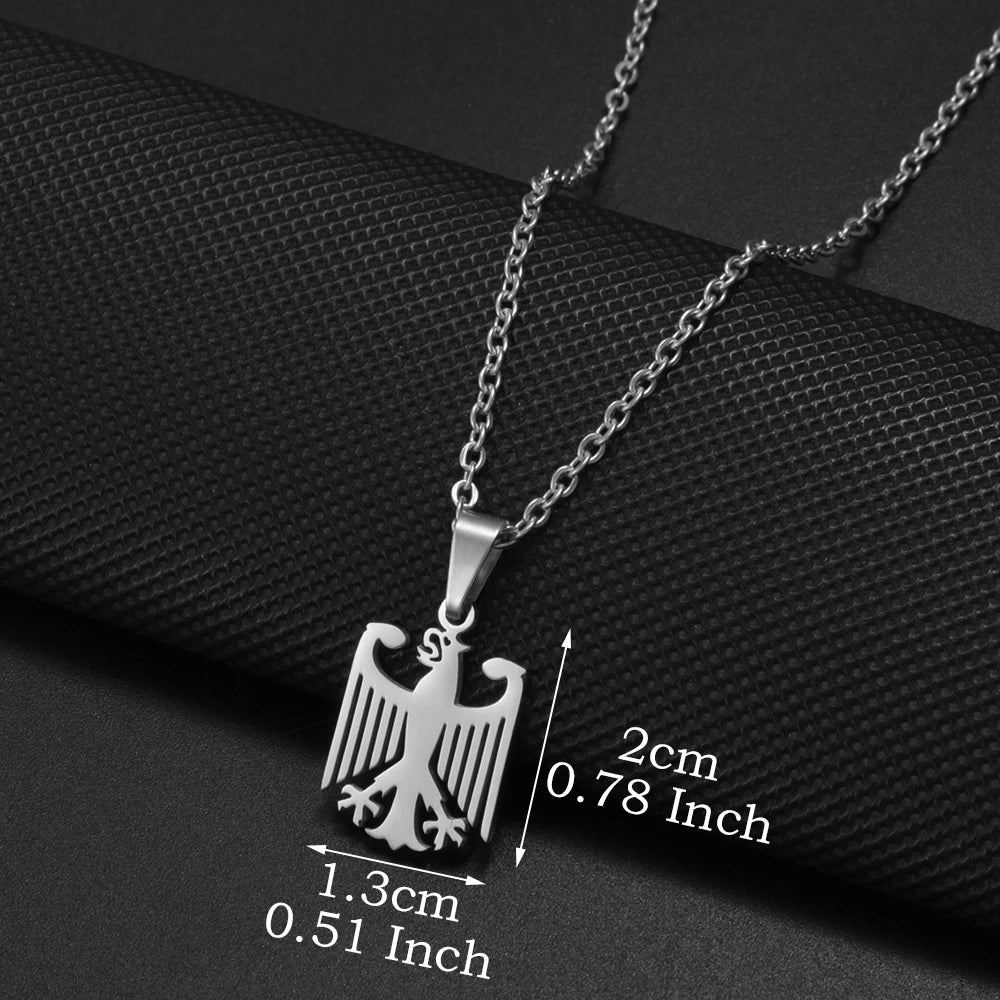 Anniyo German Eagle Pendant Neckalces Stainless Steel Germany Jewelry for Women Girls Gifts for Mom and Daughter #508062