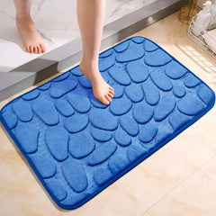 1pc Large kitchen Mat Bathroom Floor Mat Cobblestone Embossed Soft Absorbent