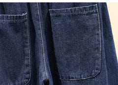 Plus Size 3XL 4XL 5XL Denim Pants For Women High Waist Fashion Loose Wide Leg Jean