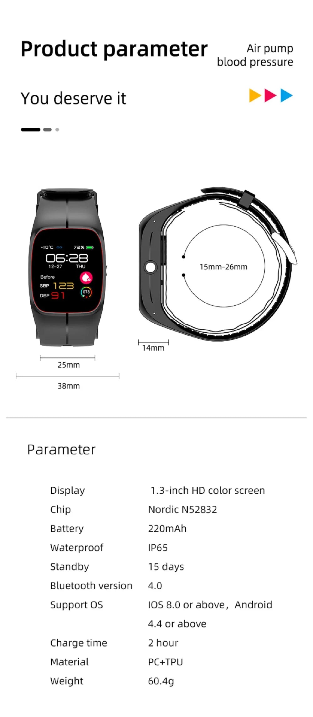 Blood Oxygen Blood Pressure Body Temperature Heart Rate Monitor Smartwatch Men Waterproof Sleep Sport Health Smart Watches Women