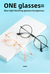 VIVIBEE Photochromic Mens Blue Light Blocking Glasses Retro UV400 Anti Glare Round Color Changing Sunglasses Computer Shades