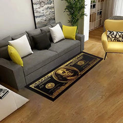 Black Gold 100 Dollar Bill Money Kitchen Floor Mat Home Entrance Doormat Corridor