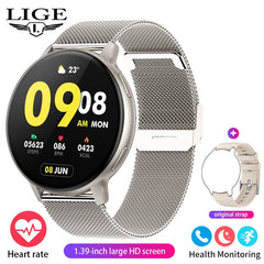 LIGE 2025 Smart Watch Women Bluetooth Call Custom Dials Watches Blood Oxygen Monitor Sport Men Smartwatch Ladies For Android IOS