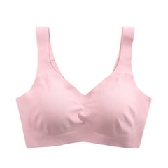 Women Seamless Ice Silk Bra Removable Chest Pad Lifting Bralette Underwear