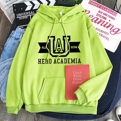 Anime Hoodies Simple Men Plus Size Streetwear Casual Warm Kangaroo Pocket