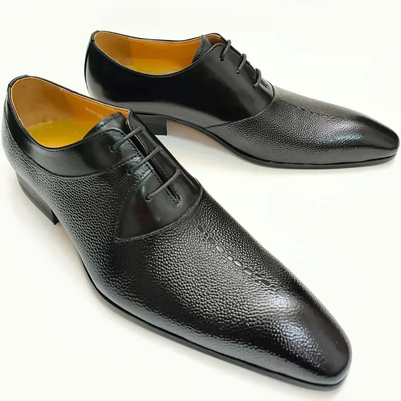 Luxury Men Oxford Shoes High Quality Classic Style Dress Leather Shoes Lace Up