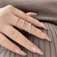 Tiny Delicate Micro Pave Zircon Rings For Women Trendy Chic Crystal Daily Dating