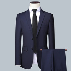 Wedding Suit for Men (suit + Vest + Trousers) Solid Color Business Suit 3/2 Business