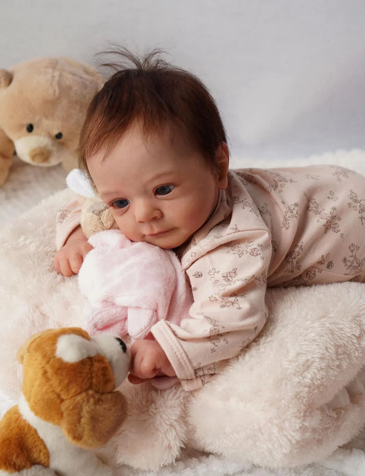 NPK 49CM Hand-Painted Reborn Baby Doll Newborn Felicia Realistic 3D Skin Tone High-Quality Genesis Painting Collectible Doll