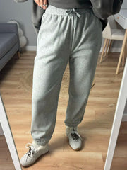 Sweatpants Women Winter Straight Leg Fleece Pants Elastic Waist Gray Velvet Trousers