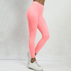 Seamless Yoga Sets Sports Fitness High V Waist Peach Hip-lifting Skinny Running