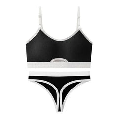 Seamless Bras Sports Bra And Panties Set Women Hollow Out Cotton Underwear