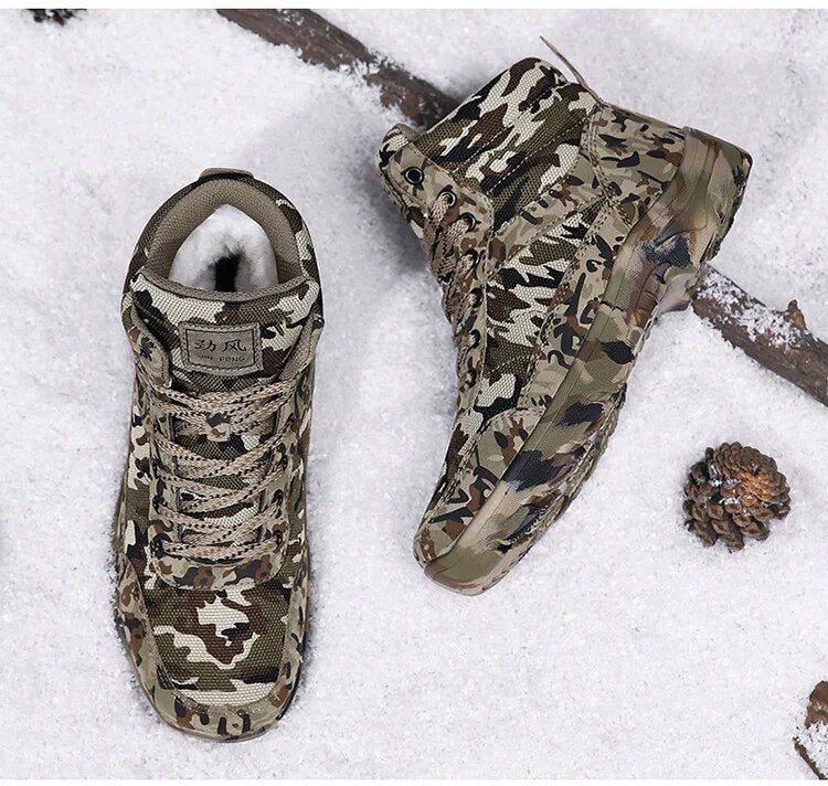 Winter Camouflage Snow Boots Men Thickening Cold Proof Warm and Plush