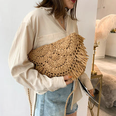 Straw Bags For Women Handmade Tassel Beach Bags Raffia Rattan