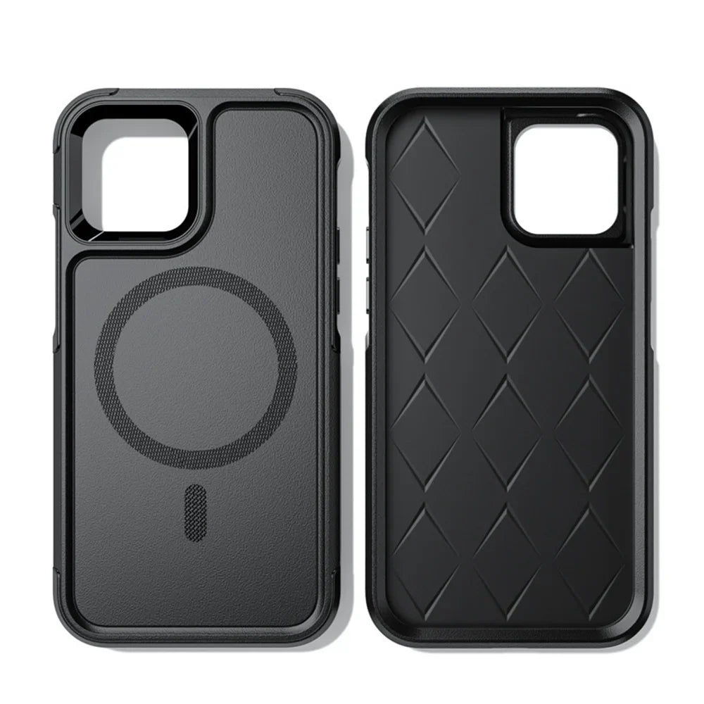 Magnetic Case for iPhone 16 15 14 Pro Max Plus 13 mini 12 for MagSafe Military Grade Drop Protective Tough Shockproof Case