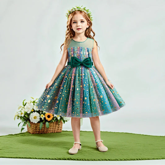 Christmas Unicorn Children's Sequins Tutu Dress Girls Rainbow Wedding Birthday Party Princess Dress Performance Cosplay Costume