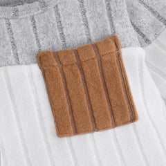 3PCS Newborn Baby Boy Clothes Set Long Sleeved Color Blocked Bodysuit+Gray Pants+Hat Autumn Clothing for Toddlers 1-18 Months