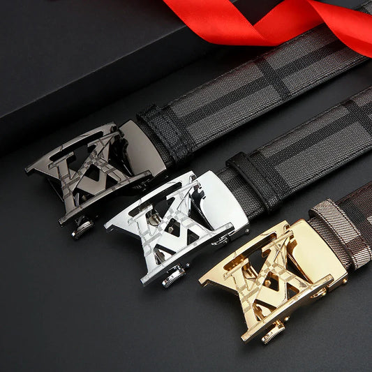 Luxury brand belt New genuine leather fashionable printed men's belt trend business versatile jeans belt for